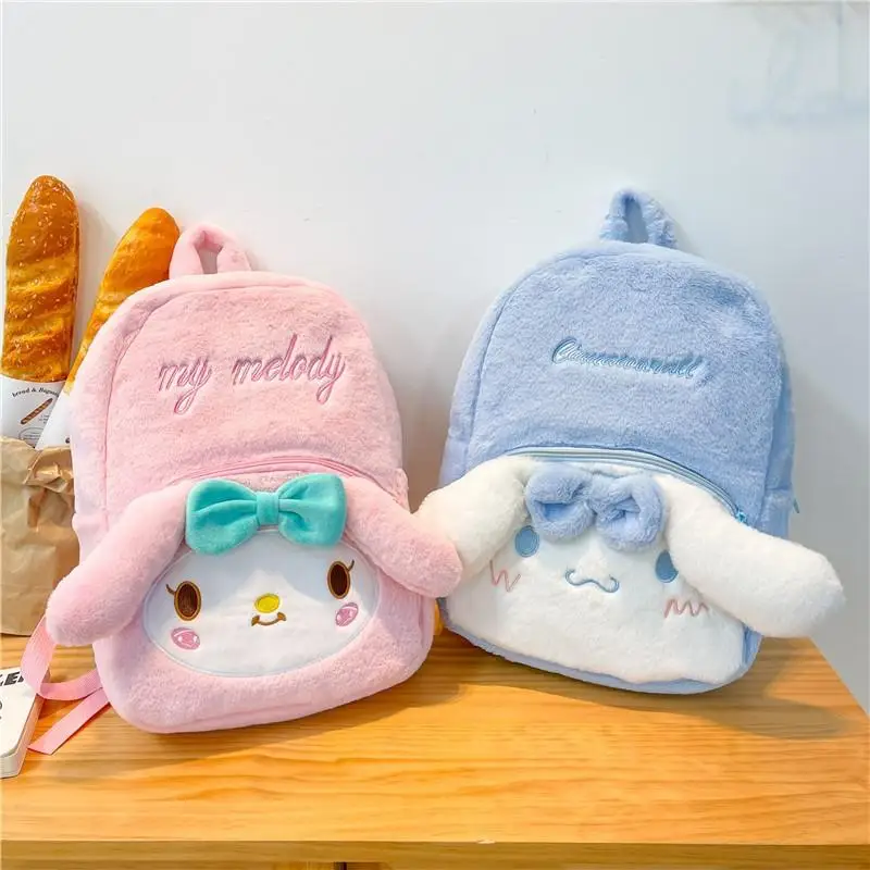 

Kawaii Sanrioed My Melody Cinnamoroll Bag Cartoon Child Student Backpack Plush Bag High Capacity Anime Peripheral Birthday Gift