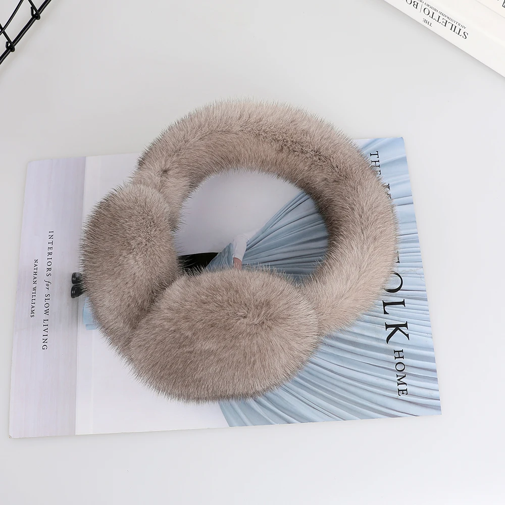 Luxury Women's Winter Warm Real Mink Fur Earmuffs Girls Ear-Muffs Muffle Earflap Ear Cover Outdoor Cold Protection warm earmuffs fur earmuffs