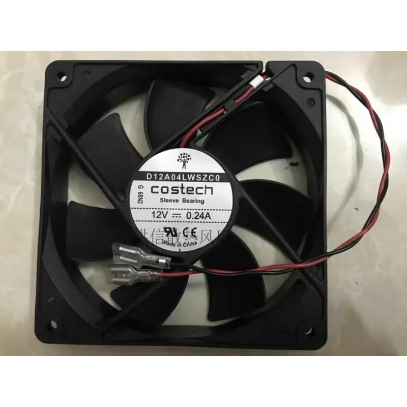 Original New Cooler Fan for COSTECH Sleeve Bearing 12025 D12A04LWSZC0 12V 0.24A Cooling Fan 120X120X25MM