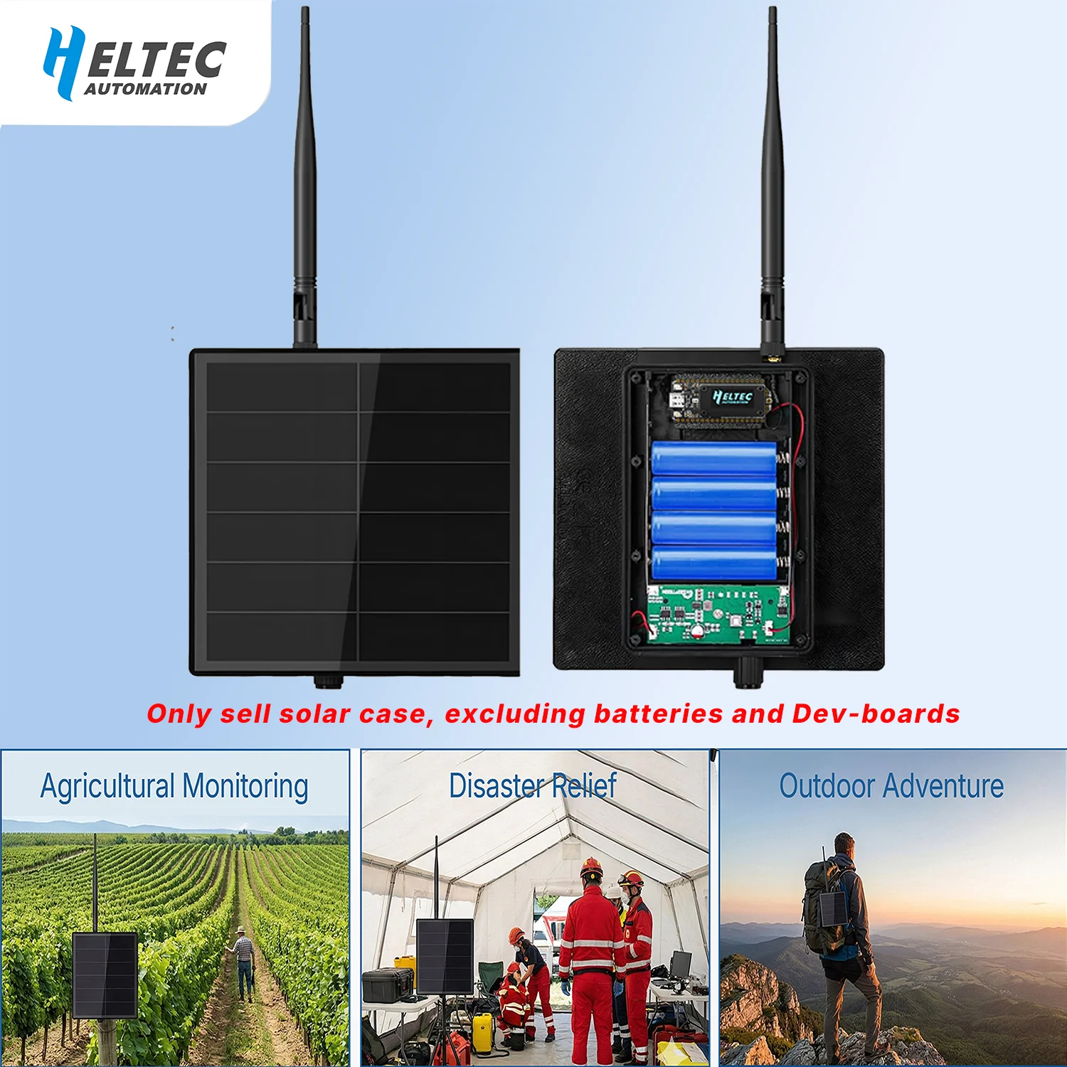 헬텍 개발 보드용 방수 케이스 포함 솔라 키트 (야외용 메쉬타스틱/메쉬코어 호..