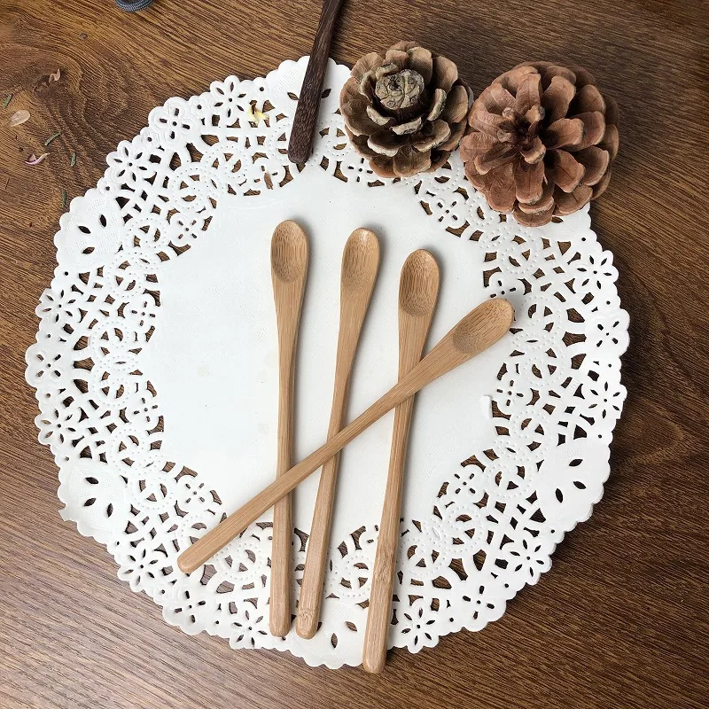 Home Coffee Milk Stirring Spoon,Bamboo Long Handled Bamboo Spoon,Kitchen Wooden Honey Stirring Rod,25pcs