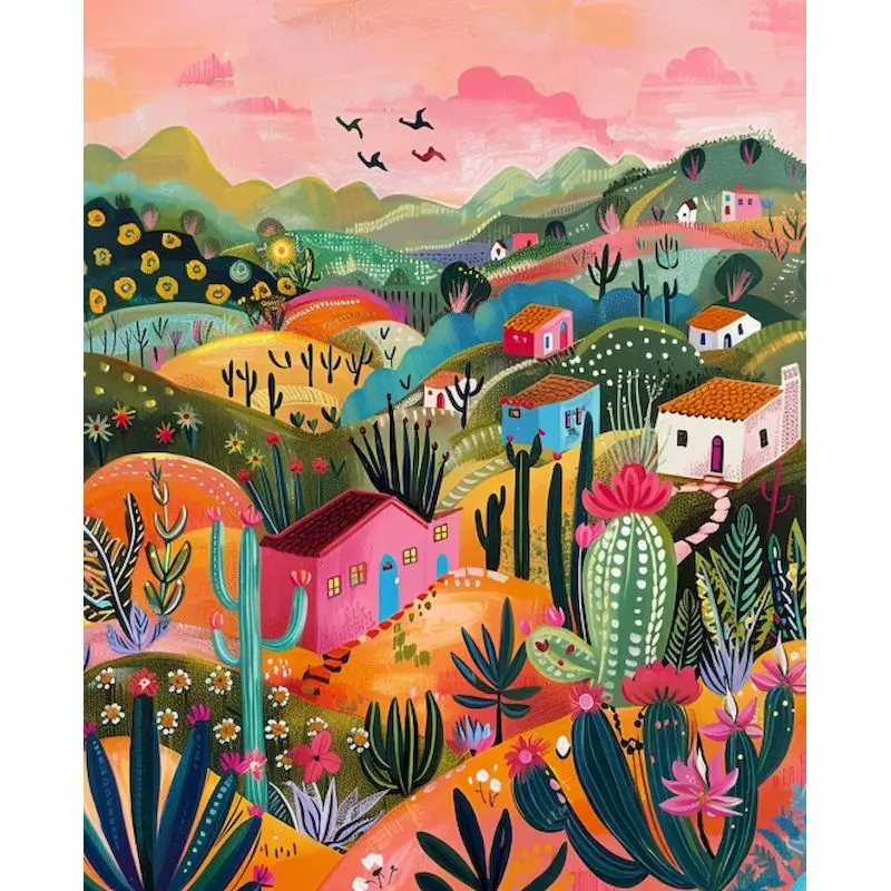 DIY Scenic Canvas Painting Kit - 60x75cm Hand-Painted Artwork