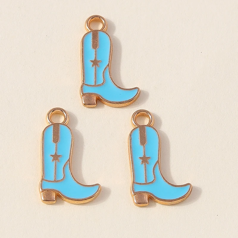 Leslie 10 Stück hübsche Mädchen-Cowboystiefel und Hut-Charms-Anhänger für Schmuckherstellung, Halskette, Ohrringe, DIY, Cowgirl-Hut-Charm, Geschenke – Detail 15