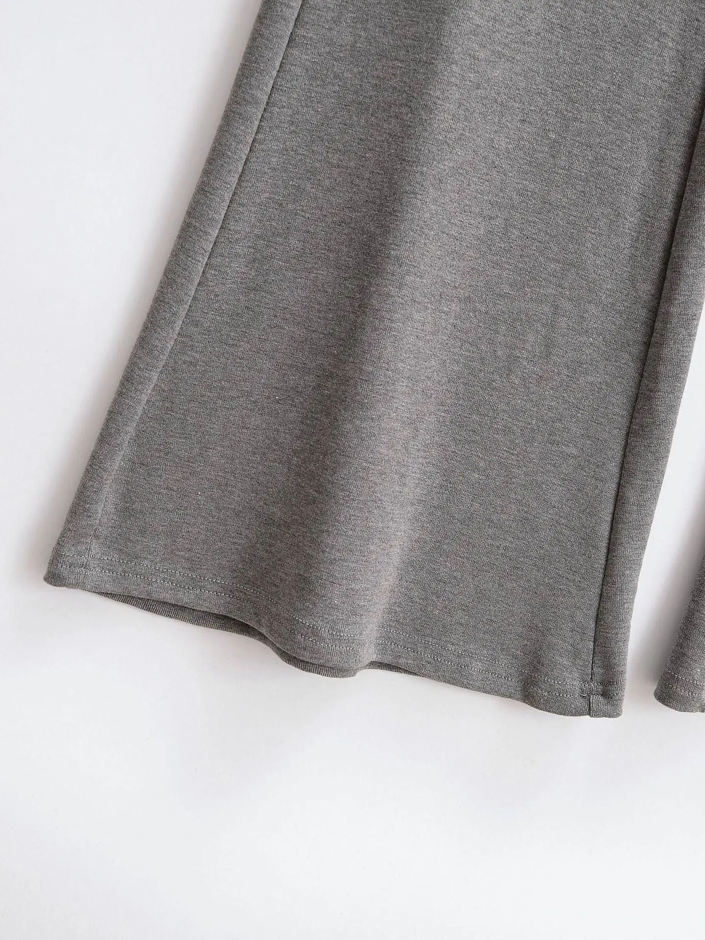 Women Folded Low Waist Cotton Jersey Foldover Pant Soot
