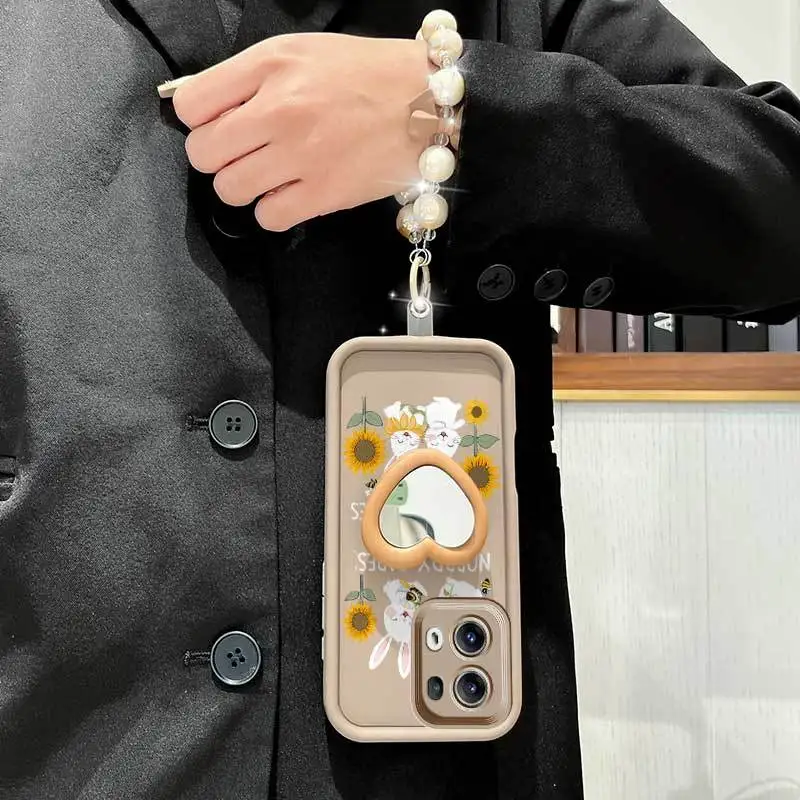 Real Sunflower Phone Case Set with Lanyard and Stand - 3 Piece Set