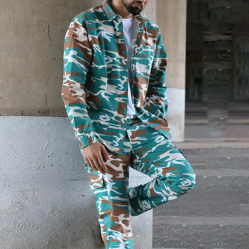 

Мужской Камуфляжный костюм, Новинка весна-осень 2023, стильный Молодежный костюм для отдыха с солнечным светом большого размера