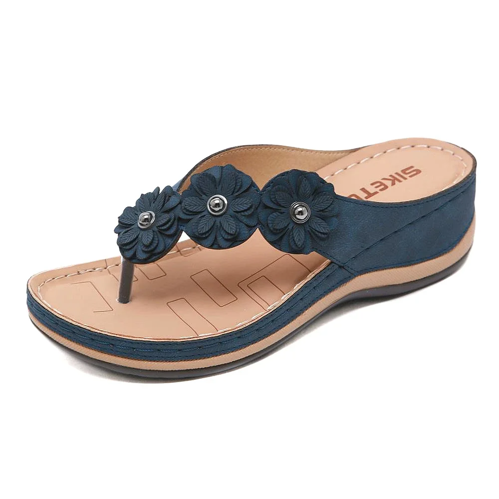 Women Sandals Summer Flat Sandal for Women 5 Colors Sandales Multicolor Retro Flowers Flip-flops Women Slippers Sandalias Mujer Platform Shoes