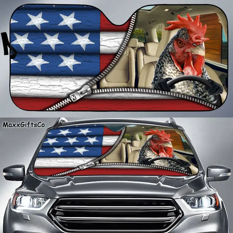 

Chicken Car Sun Shade, Chicken Windshield, Chicken Sunshade, Chicken Car Accessories, Car Decoration, Gift For Dad, Mom