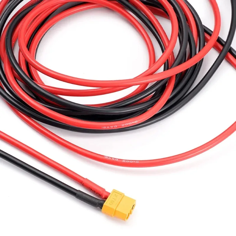 สายเชื่อมต่อแบบแปลงหัว XT60 ตัวผู้-ตัวเมีย ขนาด 12AWG ความยาว 300 ซม. สายซิลิโคน สำหรับเชื่อมต่อแบตเตอรี่ลิโพ ใช้กับโดรน รถบังคับ เรือบังคับ 1
