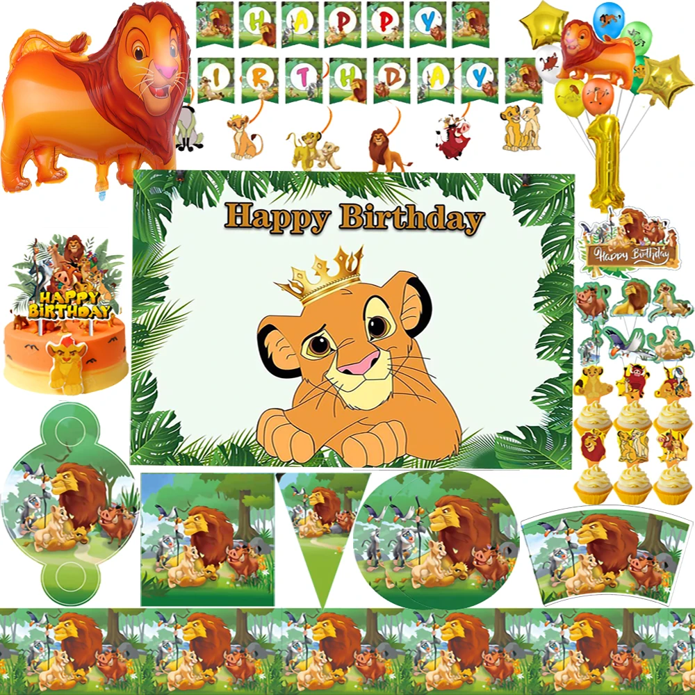 Decoraciones-de-Disney-con-tem-tica-del-Rey-Le-n-Simba-para-ni-os-plato ...