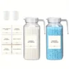 2 Pcs Laundry Detergent Dispenser Fabric Softener Dispenser Organizer Box with Measuring Cups Laundry Soap Bleach Container 1