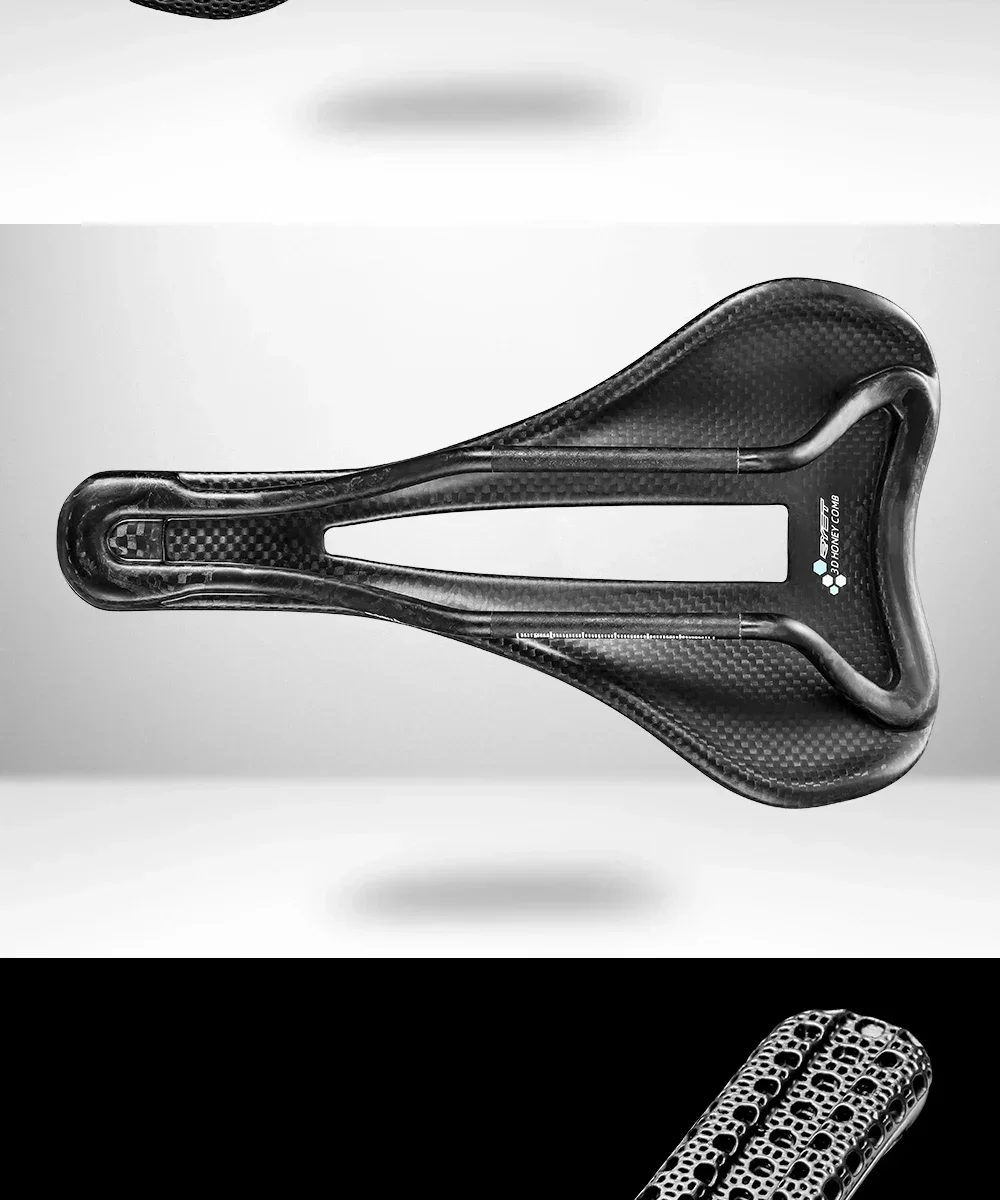 RYET Carbon-Fahrradsattel, 135 g, 240 x 145 mm, 3D-gedruckt/EVA-gepolstert, für Rennrad, MTB, Kies, Radfahren, Komfort, Performance-Sitz – Detail 16