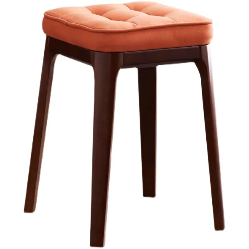 

Household Solid Wood Square Stool Can Be Stacked and Stored Dining Living Room Porch Shoe Stool Comfortable Small