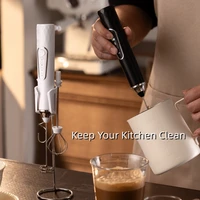 Mousseur à lait sans fil électrique, mixeur portatif de type C, mini cafetière en acier inoxydable, fouet mélangeur pour café, cappuccino, crème 6