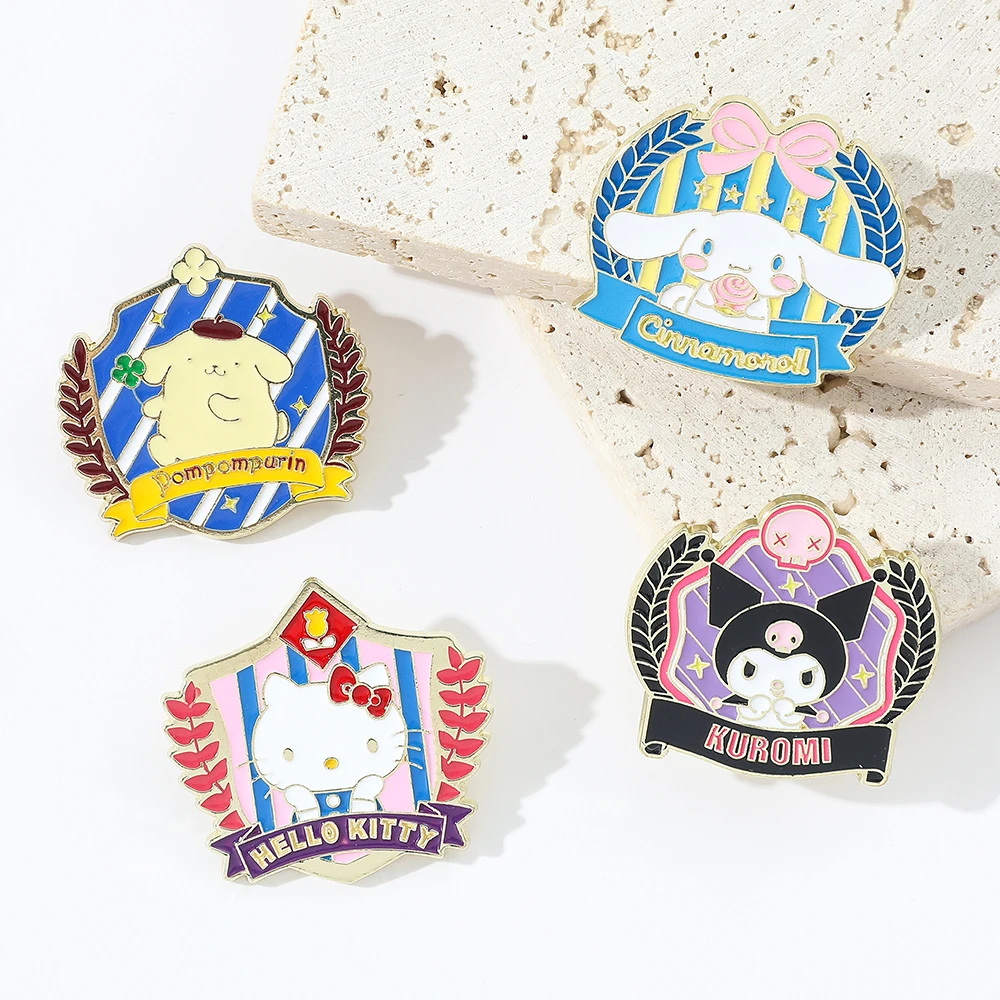 Sanrio Hello Kitty Cute Kit Cat Lapel Pins for Backpacks Brooches for Women  Enamel Pin Fashion Jewelry Accessories Birthday Gift