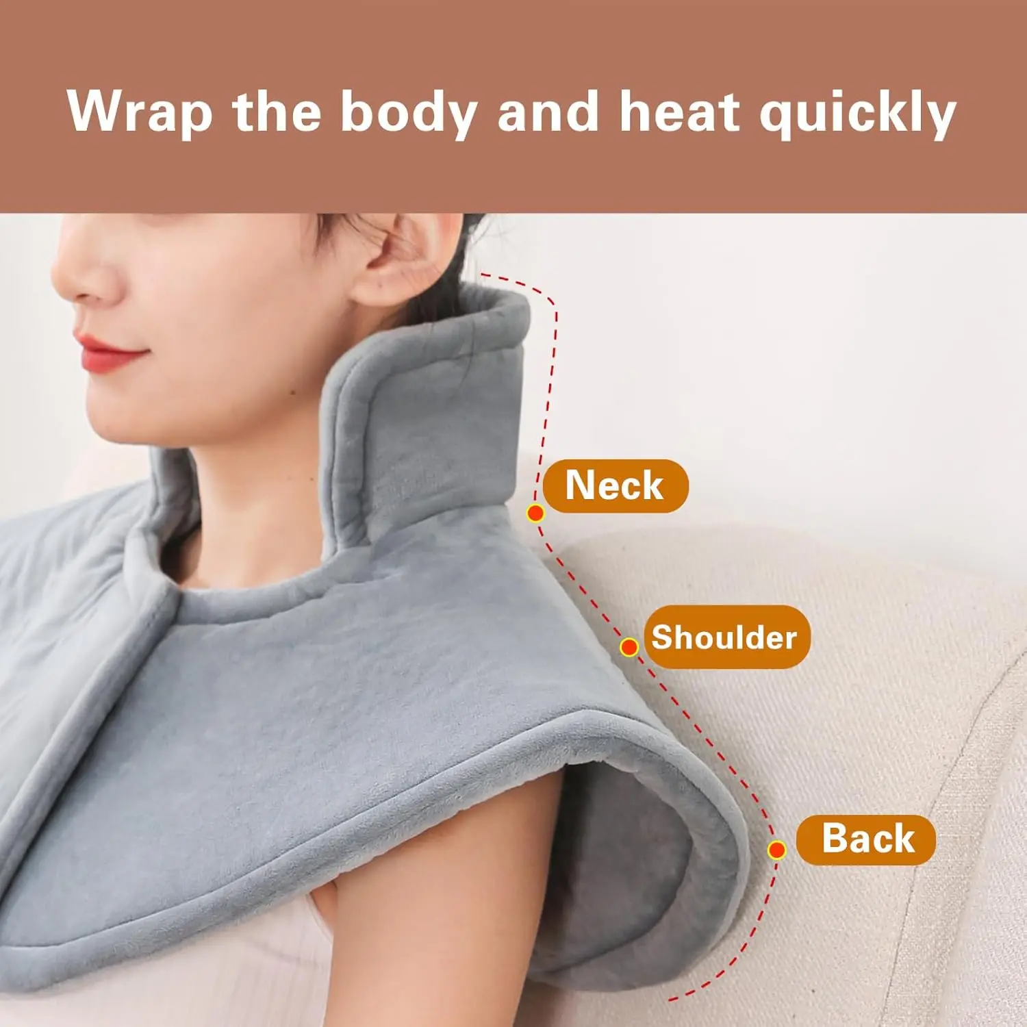 Winter Electric Heating Pad Multi-functional Warm Back Pad 9 Heat Level Soft Hot Compress Back Shawl Neck Shoulder Fast Heat Pad