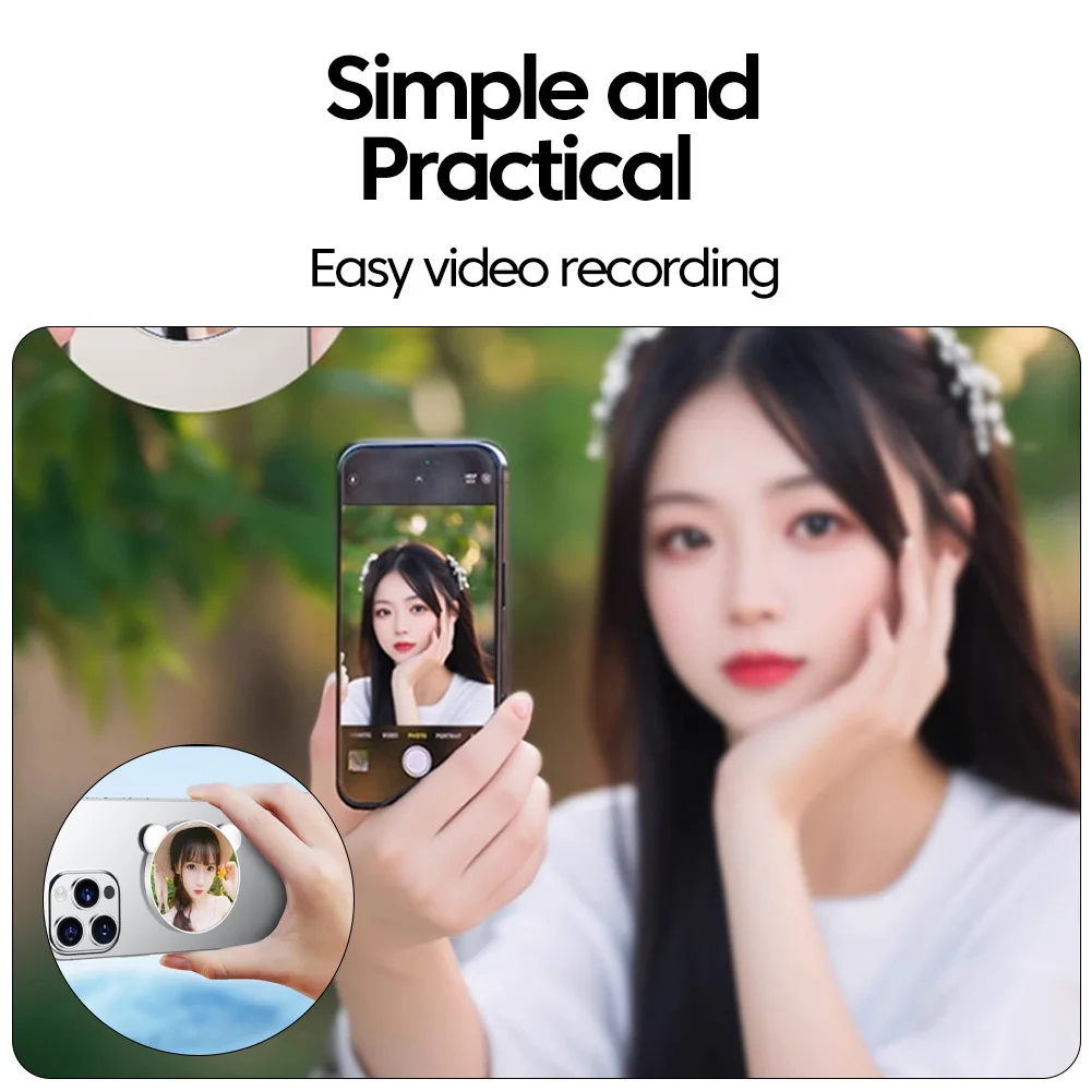 Specchietto Magnetico Per Selfie Da Fotocamera Posteriore - Convesso, 5,6 Cm, Compatibile Con Magsafe E IPhone 12-17
