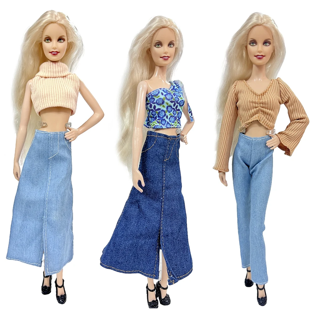 

NK 3 Set Mix And Match 1/6 Princess Noble Dress Leisure Daily Skirt Fashion Clothes For Barbie Doll Accessories Girl Gift Toy