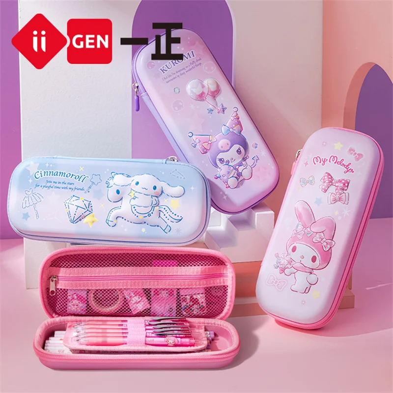 kuromi-melody-lapis-casos-para-meninas-cute-sanrio-pencil-box-cinnamoroll-pen-bag-bolsa-de-papelaria-escritorio-e-material-escolar-4-pcs-lote