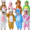 Baby Kigurumi Stitch Unicorn Rabbit Cartoon Romper Pajamas Infant Animal Onesies Girls Boys Cosplay Pyjama Costume For Christmas 1