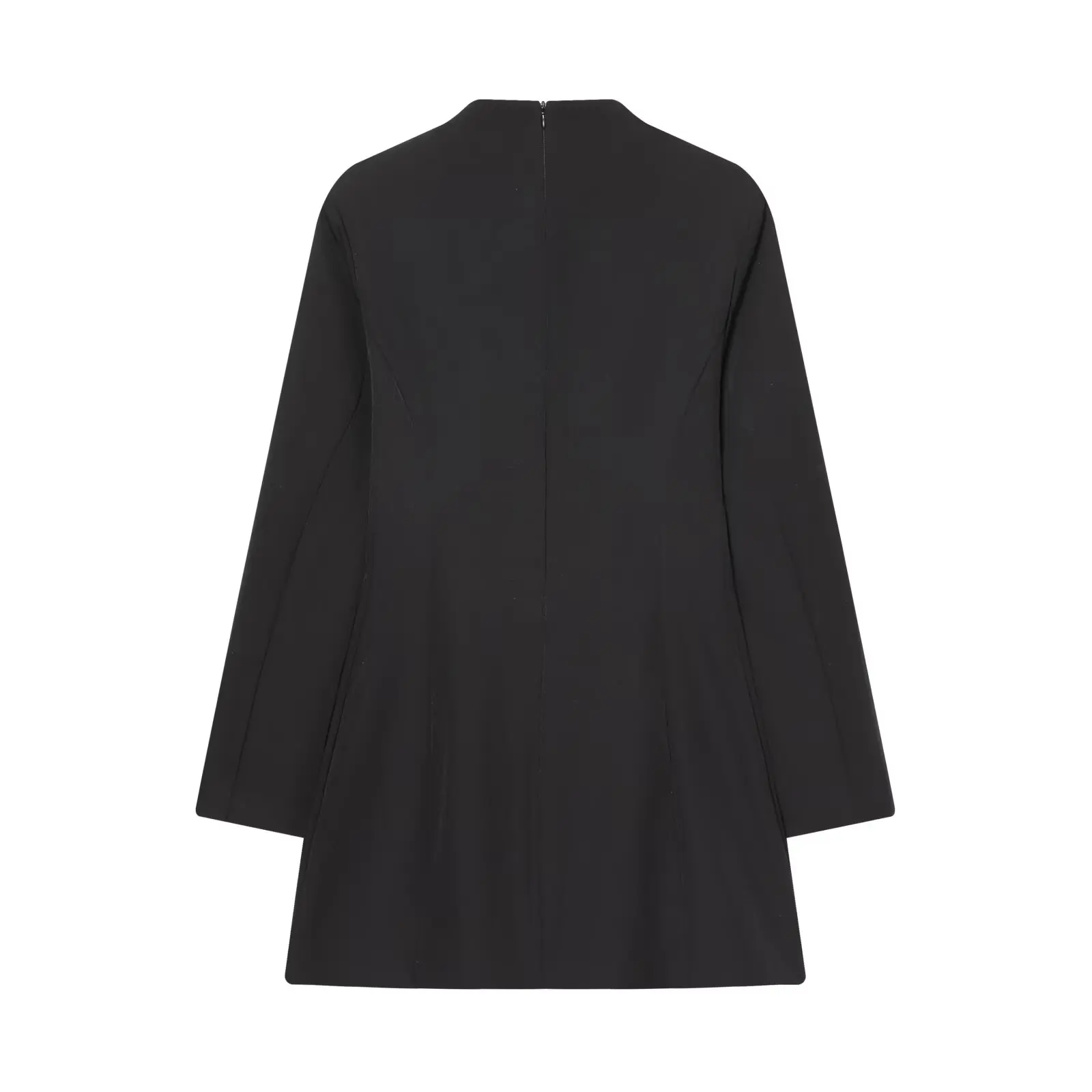HH Damen Frühlingsmode Rundhals-Kleid mit Hohldesign, Figurbetont, Hüftbedeckend, Langarm, Kurzes Kleid, Vielseitiges Partykleid – Detail 3