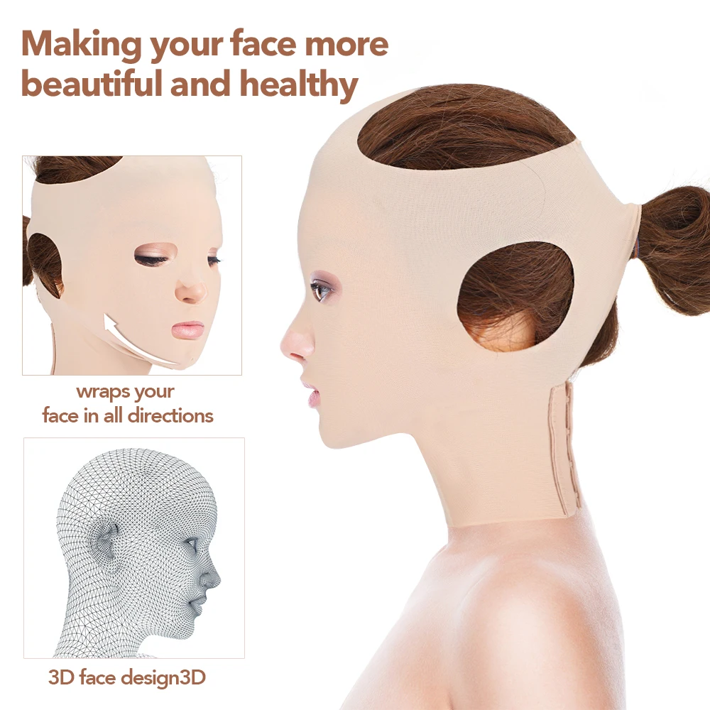 Reusable 3D Face Lift Sleeping Mask Breathable Full Facial Lift V Shaper Belt Face Anti Wrinkle Slimming Thining Beauty Tool