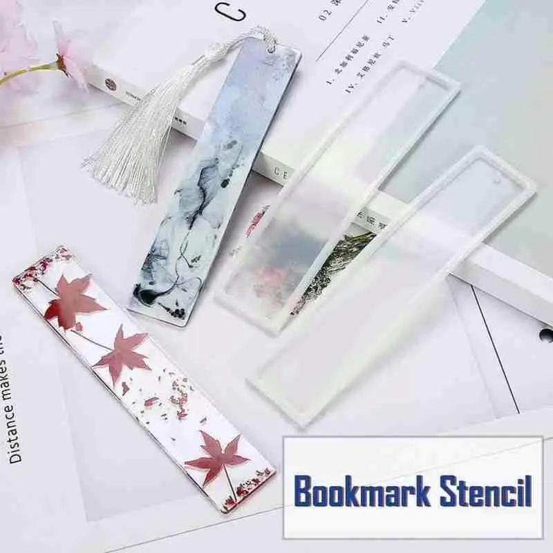 

1Pc High Quality Rectangle Silicone Bookmark Mold Bookmark Jewelry Craft Molds Epoxy DIY Resin Mould Transparent Silicone E7F2