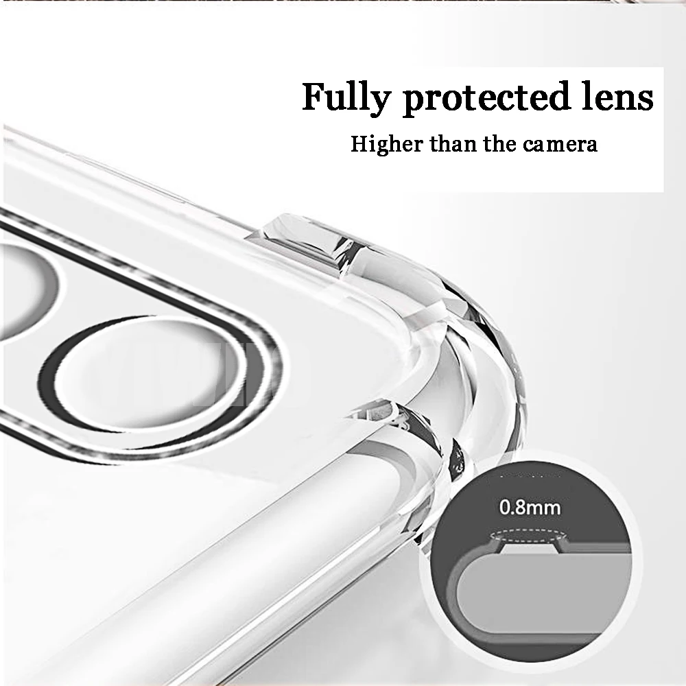 Shockproof Transparent Airbag Phone Case - Soft TPU Clear Back Cover