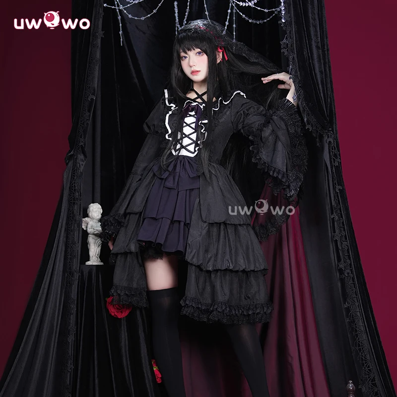 

UWOWO Akemi Homura Cosplay Collab Series: Anime Puella Magi Madokaa Magicaa Akemi Homura Black Dress Cosplay Costume