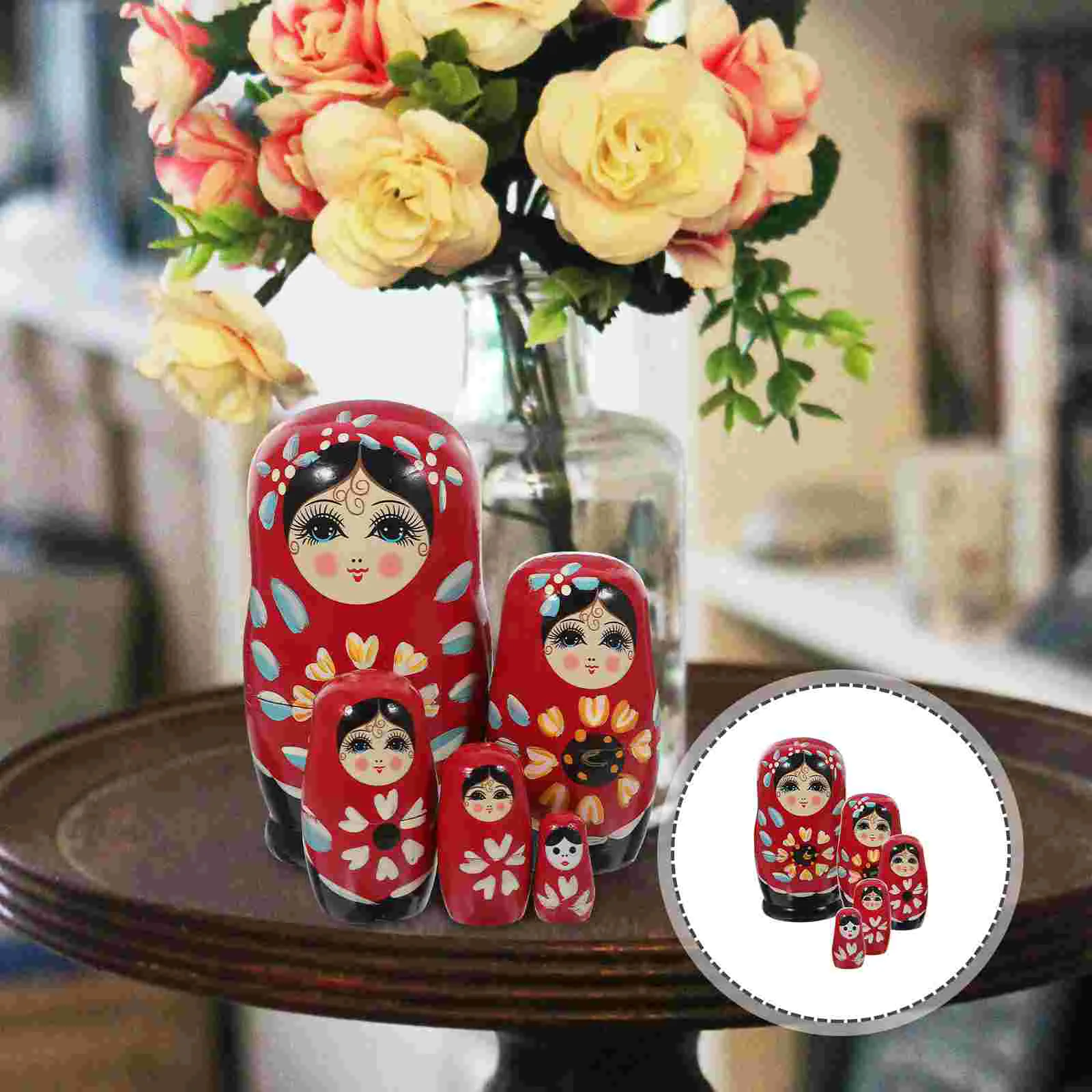 

Matryoshka Toy Russian Nesting Dolls Hand Painted Baby Wood Toys Wooden Classic Babushka Child Decoration for Kids