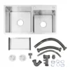 Multifunction Double Kitchen Sink with Drain Set Above Counter Under Mounter Mount Vegetable Basin Double-Slot 6