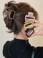 4pcs Women's Square Lightweight Hair Claw Clip Fashionable Elegant Hair Accessory Clip Suitable Hair Styling Makeup 2