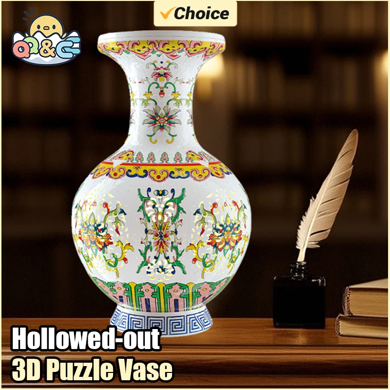 ABS 3D LED Light Puzzle Flower Vase Home Decoration