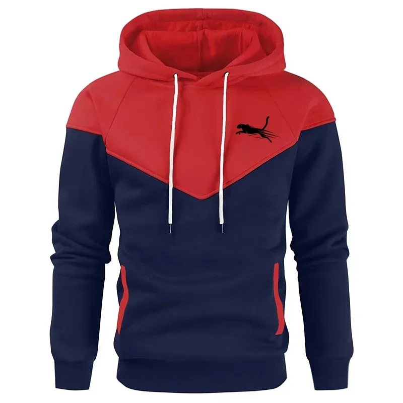thumbnail image 1 of Sudaderas con capucha estampadas para hombre, ropa deportiva para exteriores, Sudadera con capucha de pesca de moda, top a juego de dos colores, simplicidad callejera, Otoño e Invierno, 1 of 4