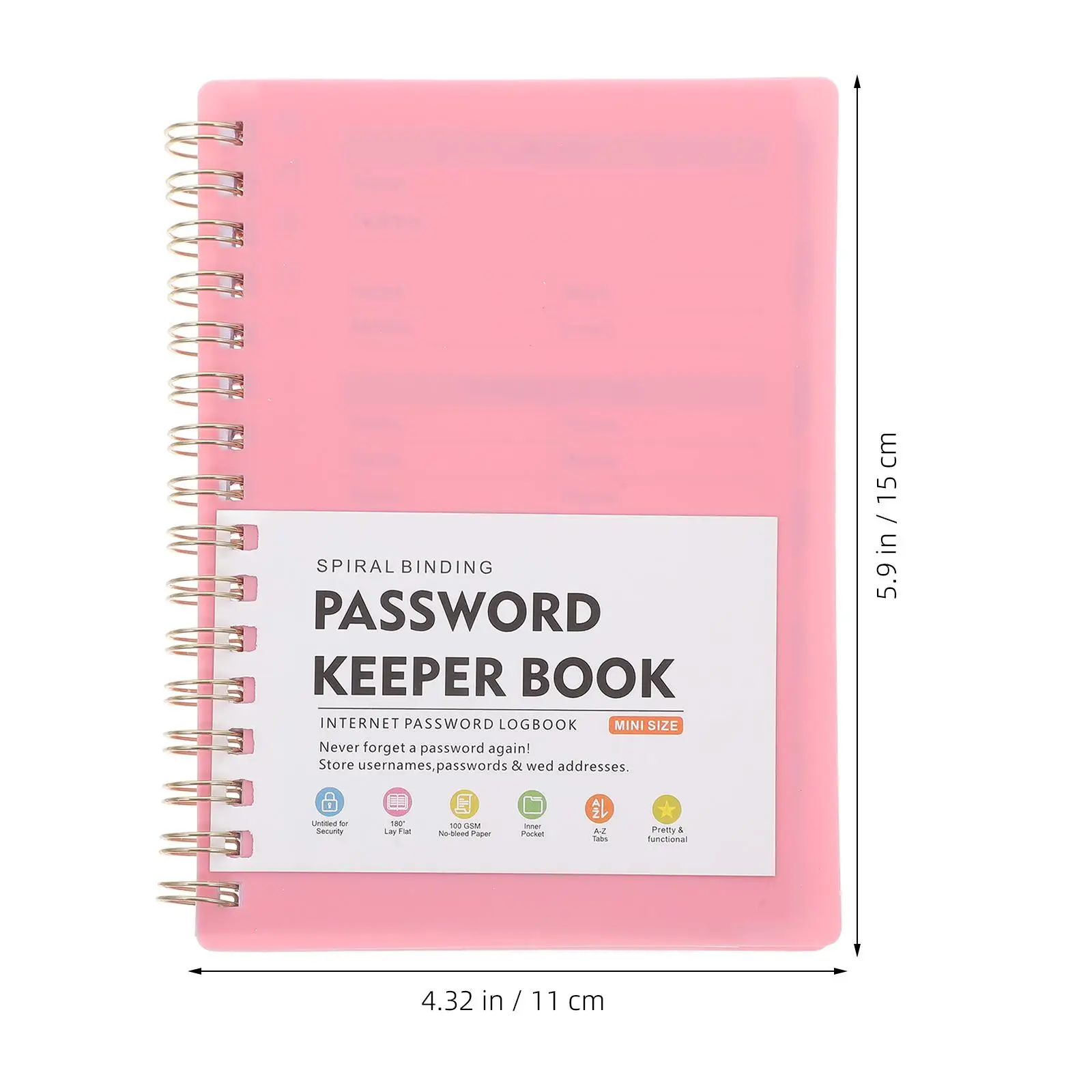 Password Book Small Spiral Internet Address Notebook Portable Notepad Colorful Tabs Websites Addresses Storage