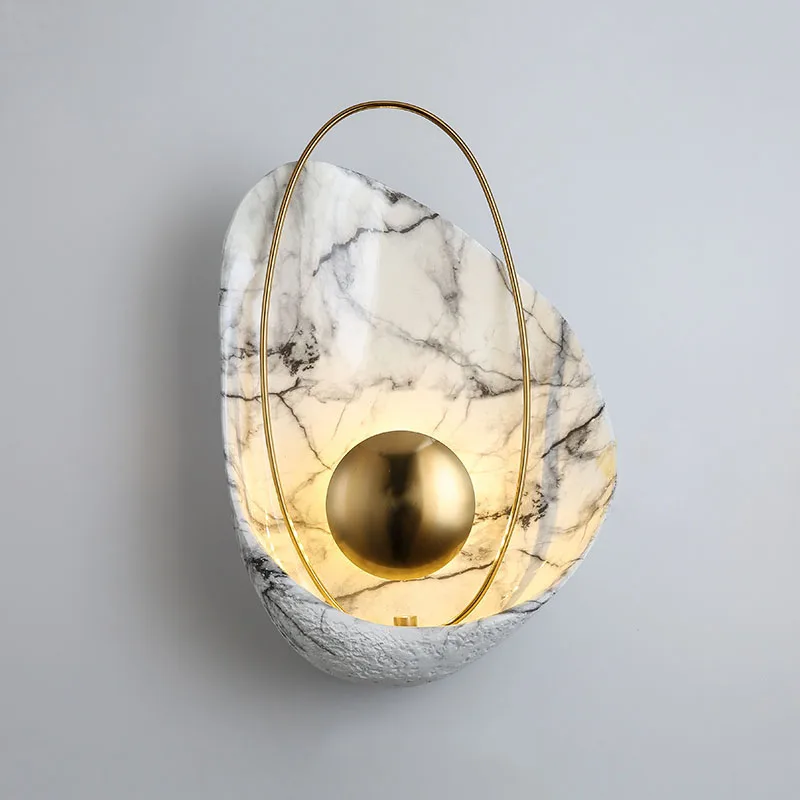 

Modern Luxury White Black Shell LED Wall Lights Bedside Lamp For Bedroom Aisle Living Room Led Indoor Light Fixtures Home
