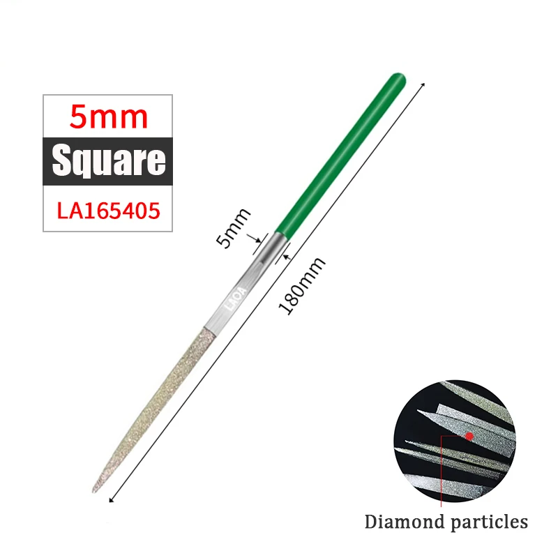 Laoa 1pc Diamant feile Rasper Metall feile in Form Dreieck flache Halbkreis quadratische Fräs werkzeuge Schnitzwerk zeug – Detail 8