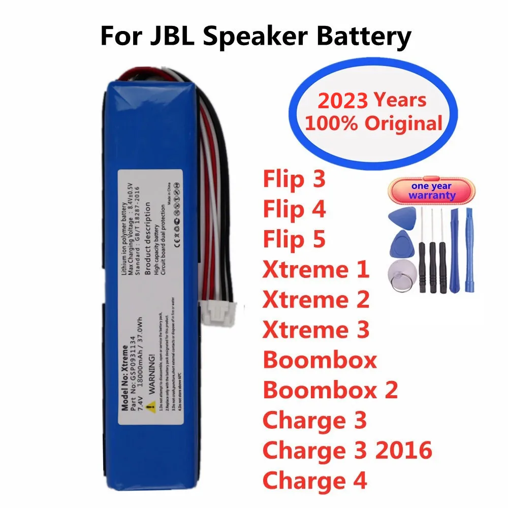 

2023 год, 100% оригинальный проигрыватель, аккумулятор для JBL Boombox Xtreme 1 2 3 Flip 3 4 5 Charge 3 2016 Bluetooth Audior Bateria