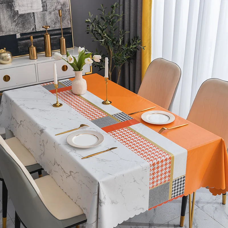 

Leather tablecloth, waterproof, oil resistant, and scald resistant table mat, dining table cloth, rectangular coffee table