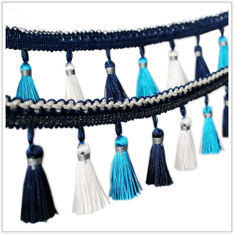 1meter Tassels Lace Colorful Sewing Fabric Webbing Tassle Cotton Fringes for DIY Clothes Curtain Tablecloth Home Decoration - 6