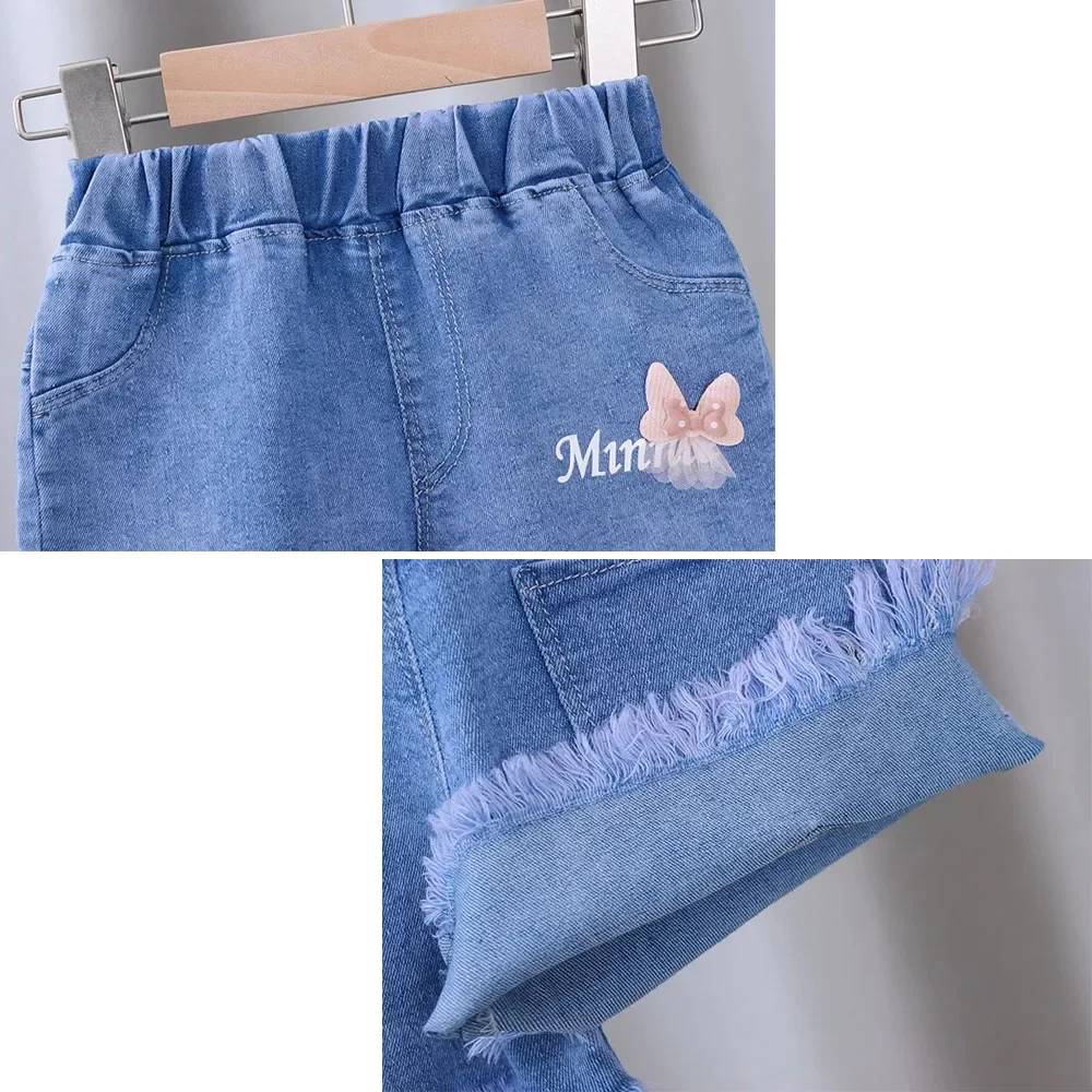 Kids Shorts Baby Girls Shorts Jeans Kids Eastic Band Short Pant Summer 1 To 4 Yrs Children's Cartoon Trousers Korean Style Clothing