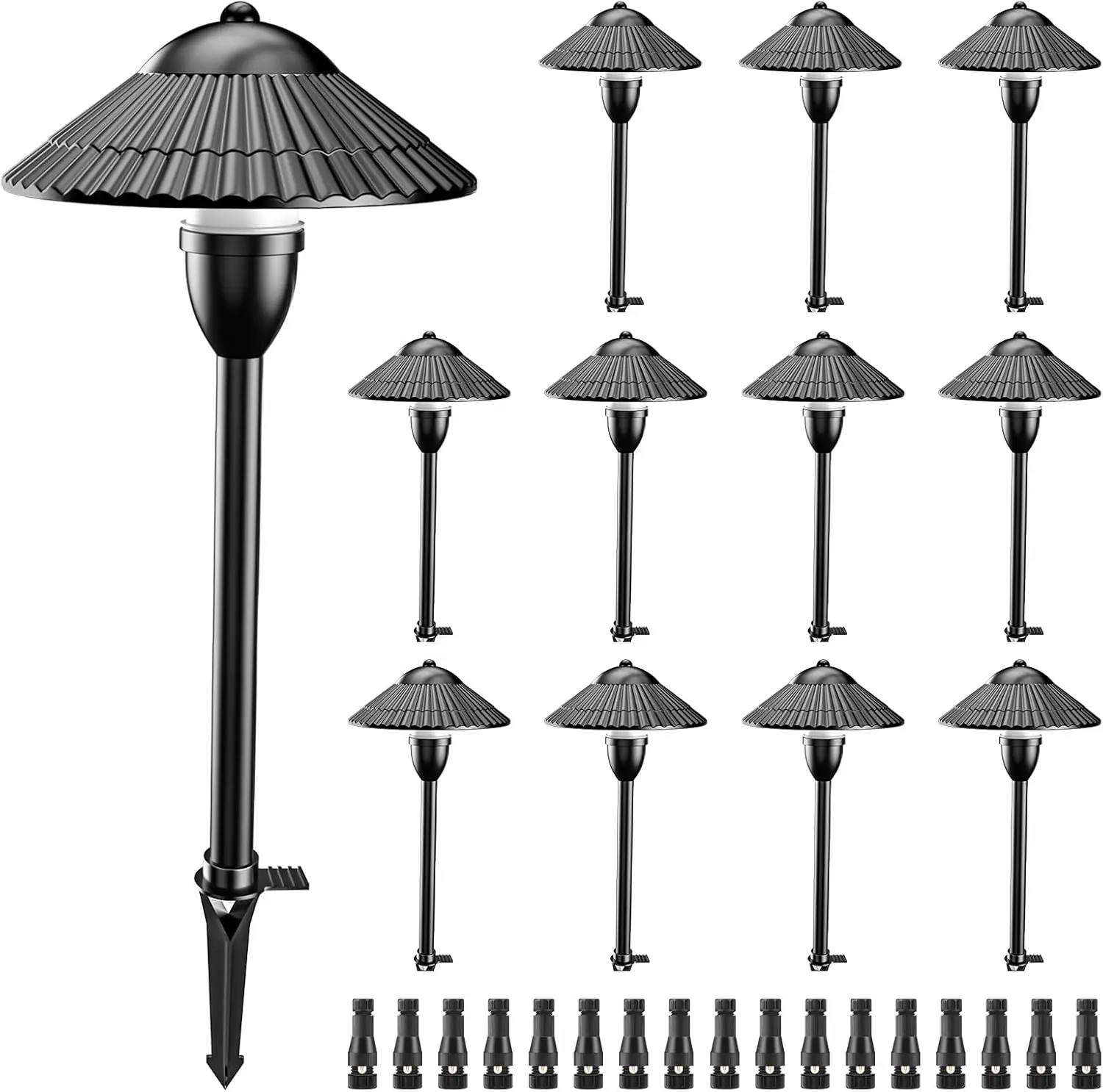 Low Voltage Landscape Pathway Lights, 5W Aluminum Outdoor LED Landscape Lighting, 12-24V 3000K Waterproof Wired Path Light for Y