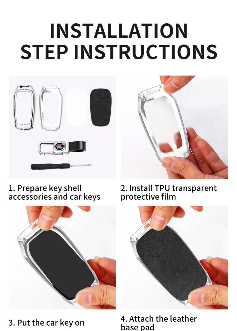 Custodia per chiave auto in pelle metallica Shell per Toyota Hilux Fortuner Land Cruiser 200 Camry Sienna RAV4 Previa Highlander Protector - Sd8fc381a65ba40adb9971f29abc32b4do