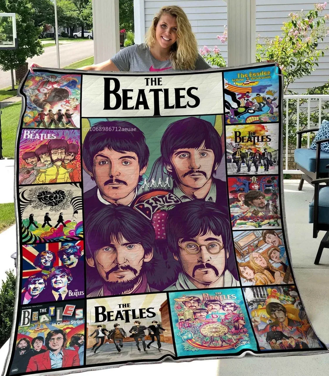 Rock Band Music Soft Flannel Blanket B-Beatles Signature Throw Blanket Soft Art Poster Bedspread Sofa Air Conditioner Cover 6