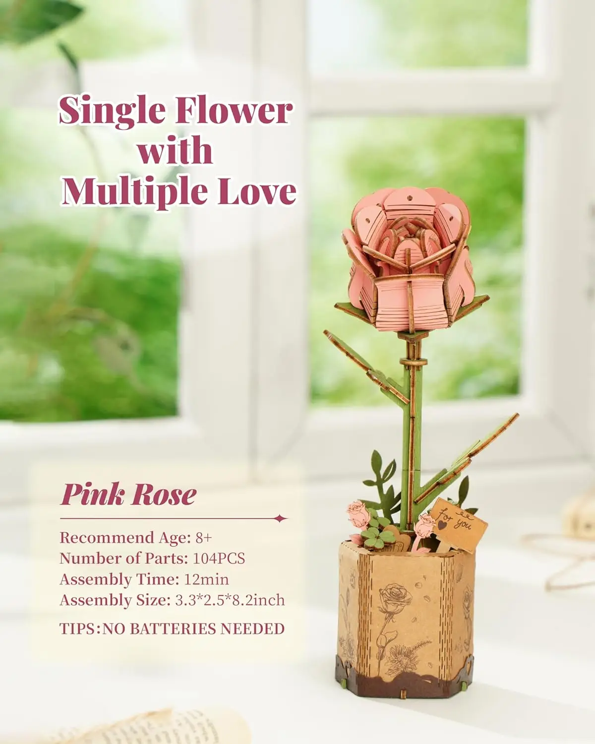 Exquisite 3D Wooden Puzzle Bouquet - Eternal Flowers Romantic Gift