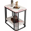 End Table with Storage, 2-Tier Side Table with Metal Frame,Modern Coffee Table for Small Spaces,Small Bedside 2
