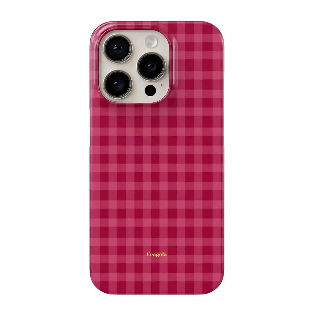 Retro Koreanische Karierte Niedliche Handyhülle für iPhone 17 16 15 14 13 12 11 Air Pro Max X XS XR XSMax 7 8 Plus Glänzende Folie Harte PC-Abdeckung