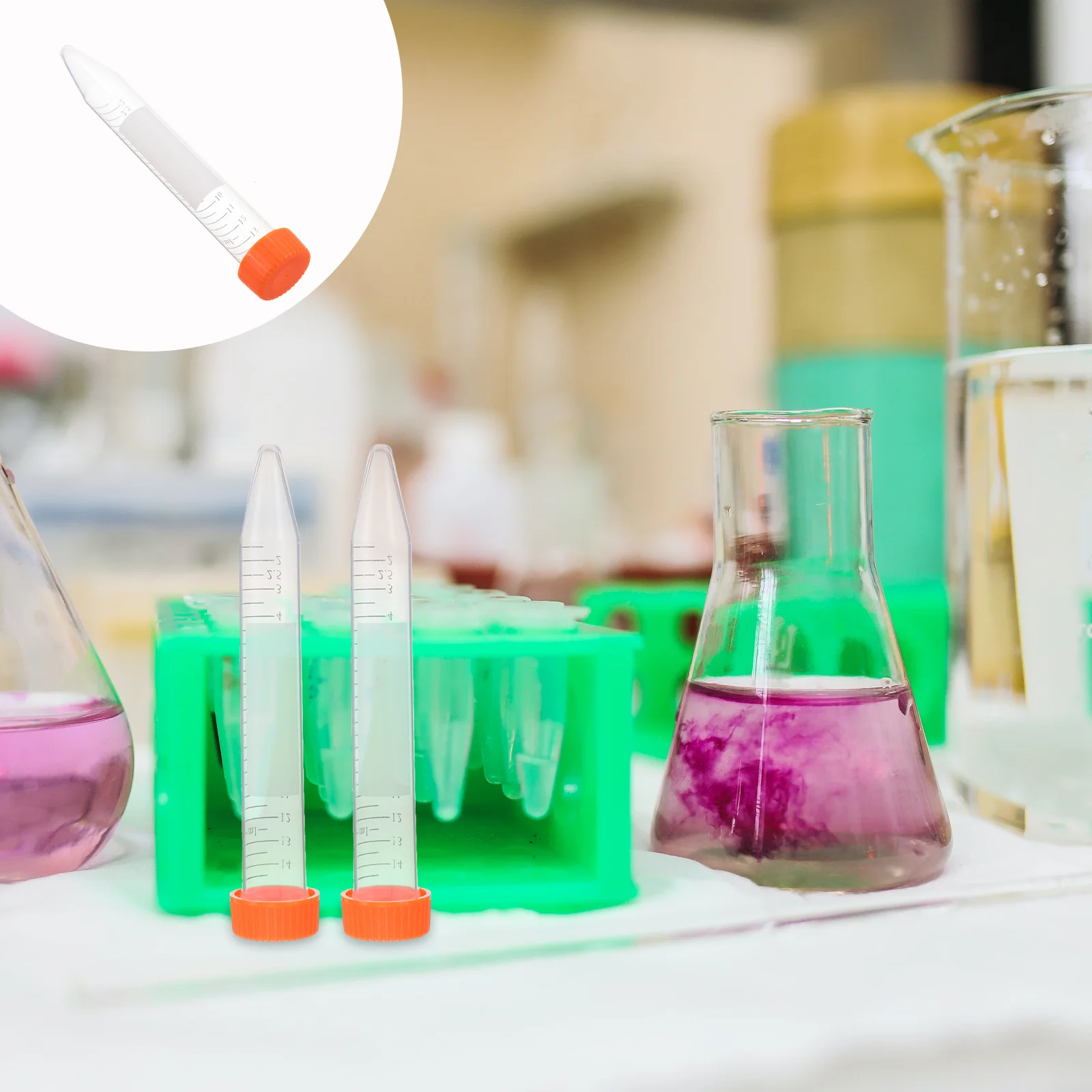 

25 Pcs Centrifuge Tube Experiment with Cover Pointed Bottom Plastic Test Tubes Scale Laboratory
