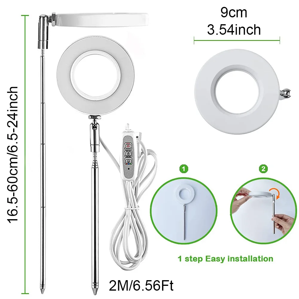 LED-Ring wachsen Licht Voll spektrum wachsende Lampe mit Auto-Ein/Aus-Timer höhen verstellbare dimmbare Wachstums lichter für Zimmer pflanzen