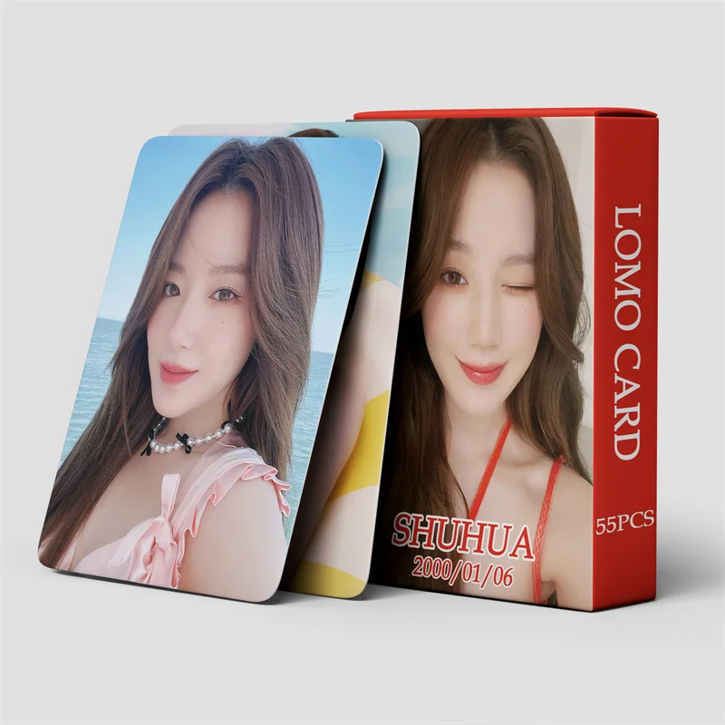 KPOP (G)I-DLE Cards Ye Shuhua Album Heat I Want That Shuhua Gidle LOMO Cards YUQI MIYEON MINNIE Postcard Photo 55pcs/set